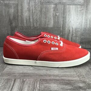 Vans Authentic Lo Pro Sneakers Women 11.5 Red New Suede Low Top Skate Shoes